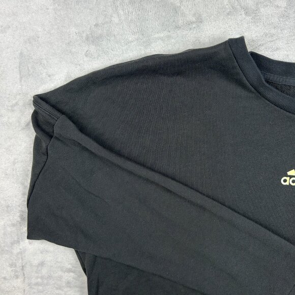 Adidas Sweatshirt Womens XL Black Crop Top Long Sleeve T Shirt Logo Active - Picture 5 of 15
